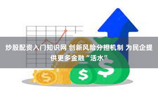 炒股配资入门知识网 创新风险分担机制 为民企提供更多金融“活水”