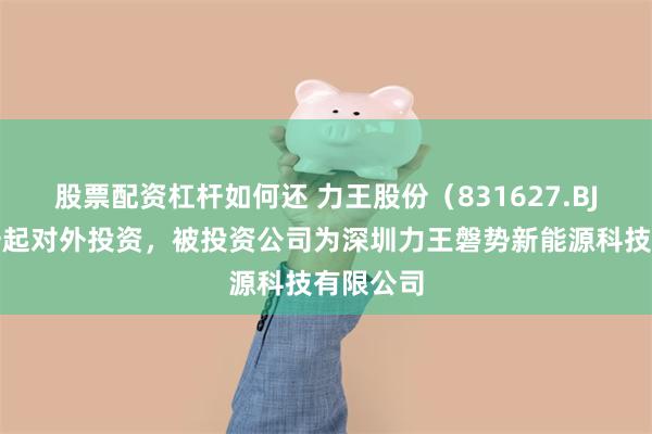 股票配资杠杆如何还 力王股份（831627.BJ）新增一起对外投资，被投资公司为深圳力王磐势新能源科技有限公司